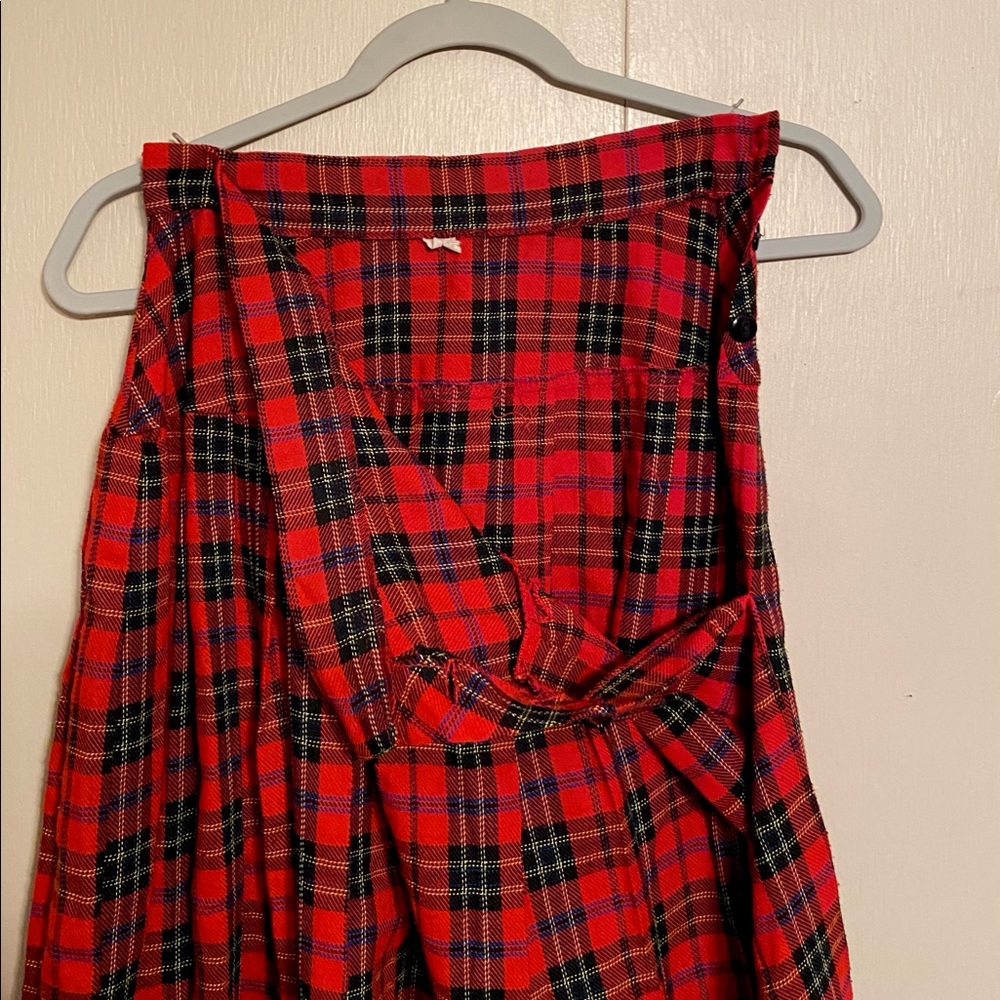 TRUE VINTAGE/Retro Dark Academia Red Plaid/Tartan Skirt - Picture 4 of 11